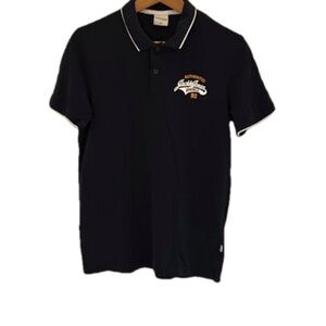 Jack & Jones Core Heritage Polo Short Sleeve Shirt in Navy Blue Cotton. Size M